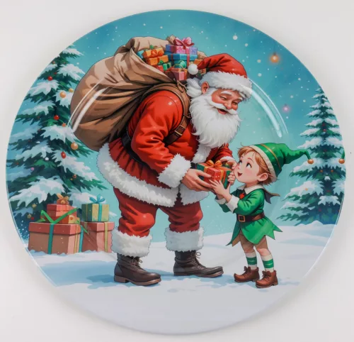 BÁD.TÁLCA KÖR MIKULÁS+FIÚ33