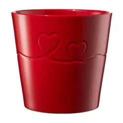 KERÁMIA KASPÓ, ENDLESS LOVE,SZÍV MINTÁS, FÉNYES BORDÓ