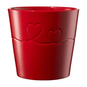 KERÁMIA KASPÓ, ENDLESS LOVE,SZÍV MINTÁS, FÉNYES BORDÓ