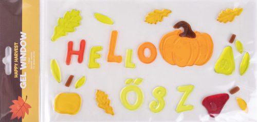 ABLAKZSELÉ HELLO ŐSZ FELIRAT, TÖK ÉS FALEVELEK