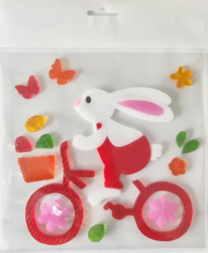 ABLAKZSELÉ, NYÚL PIROS BICIKLIN