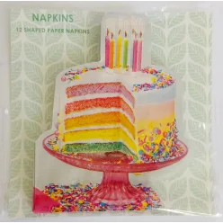   PAPÍR SZALVÉTA, 12 DARABOS, FORMÁRA VÁGOTT, SZÜLETÉSNAPI TORTA