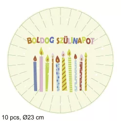 PAP.TÁNYÉR*10 HB SÁRGA 23CM