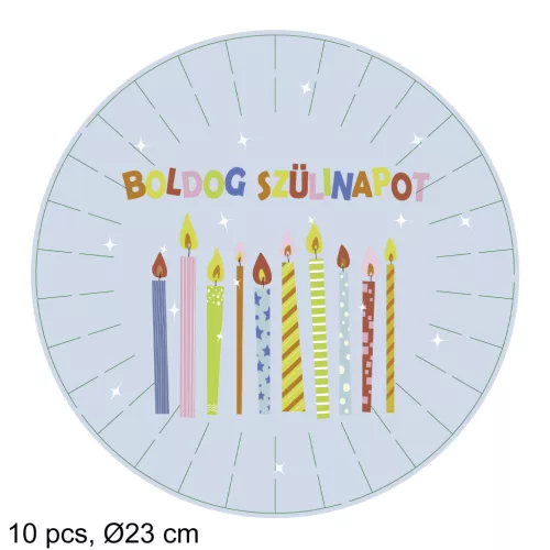PAP.TÁNYÉR*10 HB KÉK   23CM