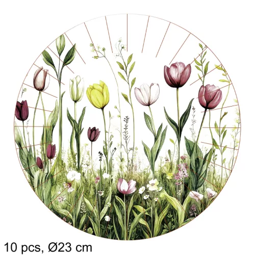 PAP.TÁNYÉR*10 TULIPÁN  23CM