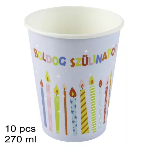 PAP.POHÁR*10 HB KÉK   270ML