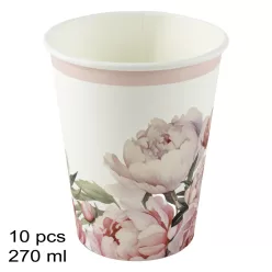 PAP.POHÁR*10 RÓ.VIRÁG 270ML