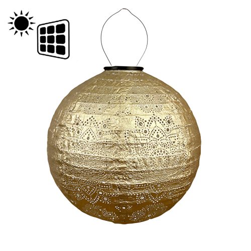 LÁMPÁS SOLAR GÖMB ARANY  30