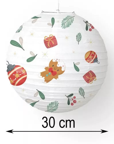 P.LÁMPÁS DÍSZEK FEHÉR  30CM