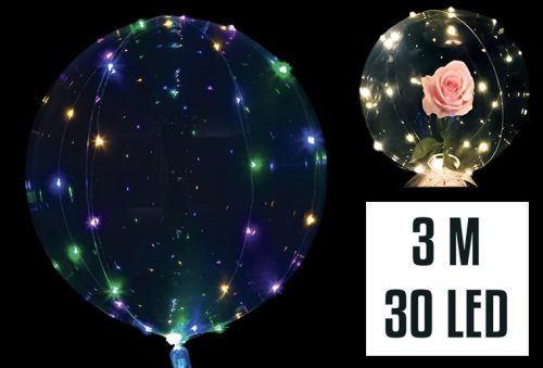 GUMI LUFI, GÖMB, PÁLCÁVAL, 3M, 30LEDDEL, ÁTLÁTSZÓ