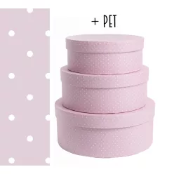   PAPÍRDOBOZ SZETT, 3 DARABOS, KEREK, PIROUETTE, SILENCE PÖTYÖKKEL