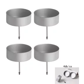 MÉCSESTARTÓ TÜSKÉVEL SZETT, 4 DARABOS, MATT EZÜST