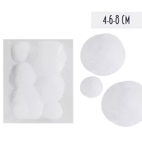 TEXTIL GOLYÓ, 6 DARABOS, FEHÉR
