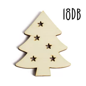 DEKOR FA FENYŐFA SZETT CSILLAGOS, 18 DARABOS. NATÚR