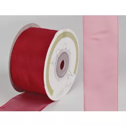 DEKOR ORGANZA SZALAG, PIROS