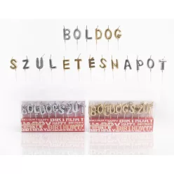 GYERTYA BOLDOG SZÜLETÉSNAPOT EZÜST/ARANY