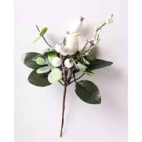 MŰVIRÁG TOJÁSOS PICK BOGYÓVAL ÉS TOBOZZAL, FEHÉR