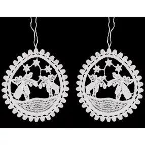 DEKOR AKASZTÓS HORGOLT KÖR SZETT, 2 DARABOS, RÉNSZARVAS