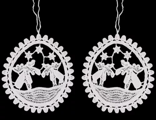 DEKOR AKASZTÓS HORGOLT KÖR SZETT, 2 DARABOS, RÉNSZARVAS