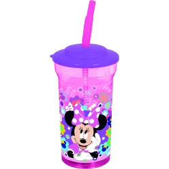 LICENCE MŰANYAG POHÁR, SZÍVÓSZÁLAS, ÁTLÁTSZÓ, MINNIE