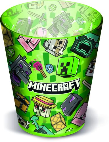 LICENCE MŰANYAG POHÁR, ÁTLÁTSZÓ, MINECRAFT