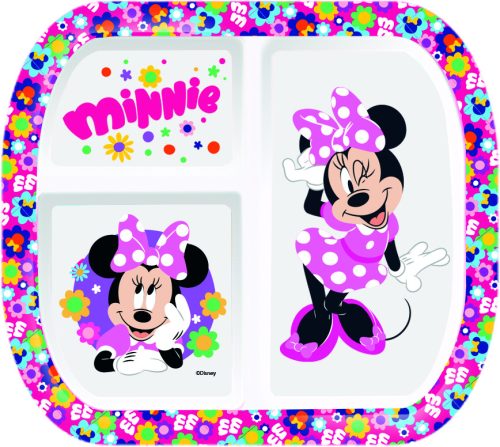 LICENCE MŰANYAG TÁNYÉR, OSZTOTT RÉSSZEL, MINNIE