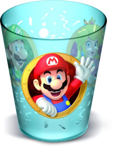LICENCE MŰANYAG POHÁR, ÁTLÁTSZÓ, SUPER MARIO
