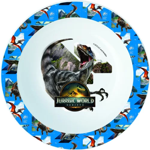 LICENCE MŰANYAG MÉLYTÁNYÉR, MIKRÓZHATÓ, JURASSIC WORLD