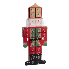   FA DIÓTÖRŐ ADVENTI KALENDÁRIUM, MAGYAR HUSZÁR, PIROS/ZÖLD, ARANY GLITTERES