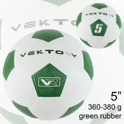 FOCILABDA, (5), GUMI, ZÖLD/FEHÉR, 360-380GRAMM